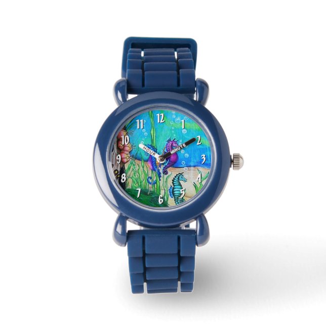 Water Horses Clock Watch (Front)