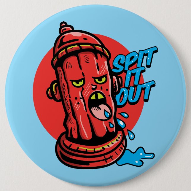 Water Hydrant  6 Cm Round Badge (Front)