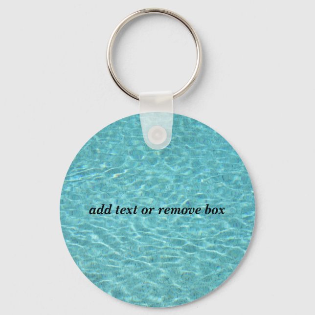 water in a swimming pool key ring (Front)