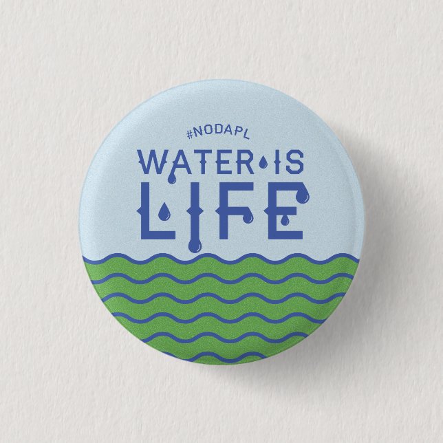 Water is Life 3 Cm Round Badge (Front)