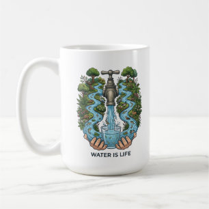 Water Is Life   Nature Ecosystem Conservation Art Coffee Mug