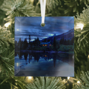 Water Jenny Lake Grand Teton National Park Glass Tree Decoration