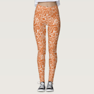water joy white orange leggings