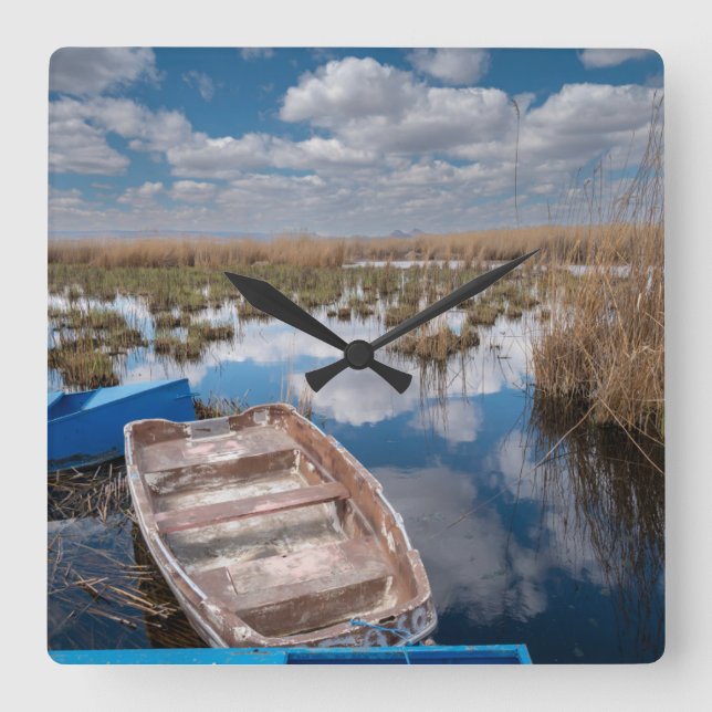 Water | Kayseri Turkey Square Wall Clock (Front)