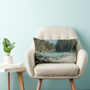 Water   Kucherla River, Altai Mountains Lumbar Cushion