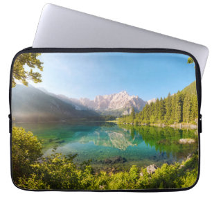 Water   Lago di Fusine Mount Gangart Julian Alps Laptop Sleeve