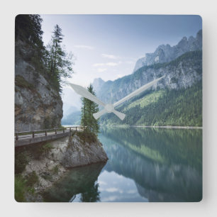 Water Lake Gosau Salzkammergut Austria Square Wall Clock