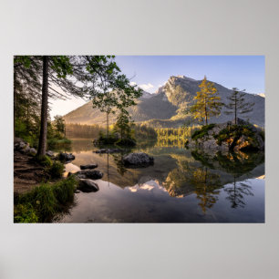 Water Lake Hintersee Berchtesgaden Germany Poster