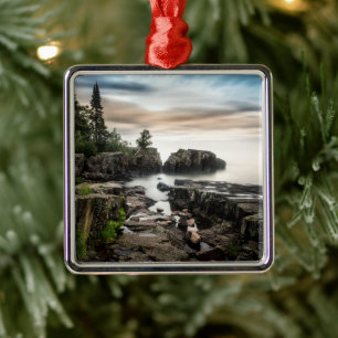 Water   Lake Superior Grand Marais, Minnesota Metal Tree Decoration