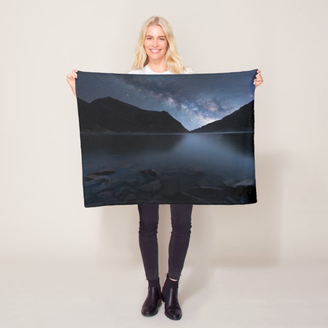 Water | Lakeshore at Night Fleece Blanket (In Situ)