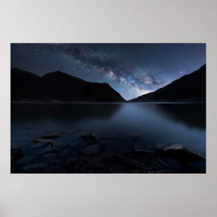 Water   Lakeshore at Night Poster