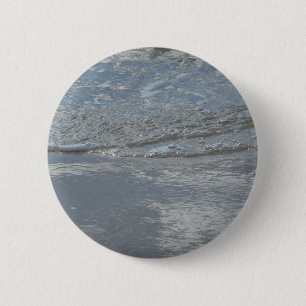Water Lapping on the Beach Abstract Photography 6 Cm Round Badge