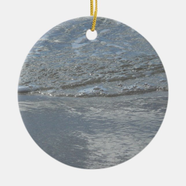 Water Lapping on the Beach Abstract Photography Ceramic Tree Decoration (Front)