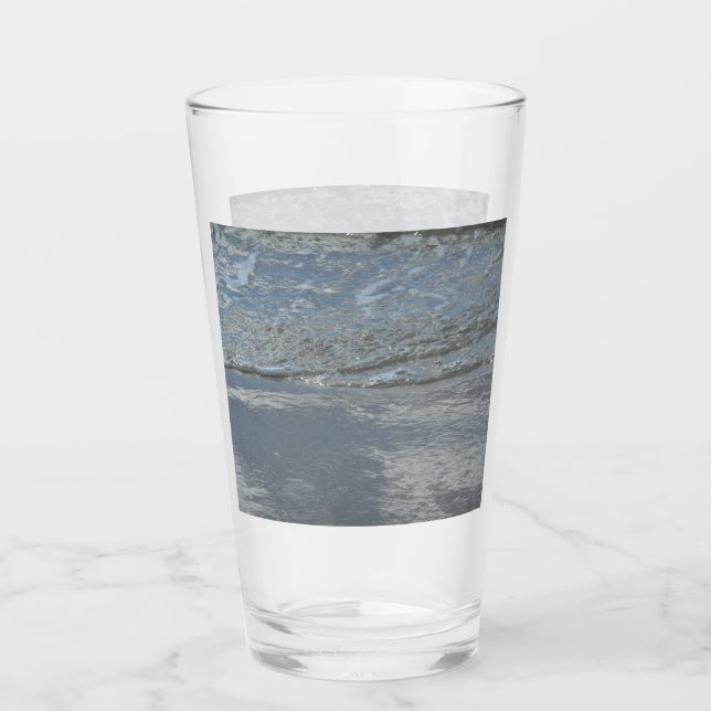Water Lapping on the Beach Abstract Photography Glass (Front)