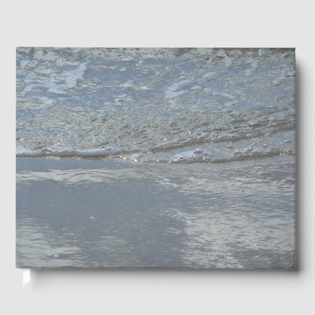 Water Lapping on the Beach Abstract Photography Guest Book (Front)