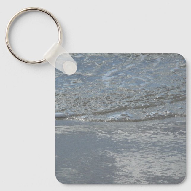 Water Lapping on the Beach Abstract Photography Key Ring (Front)