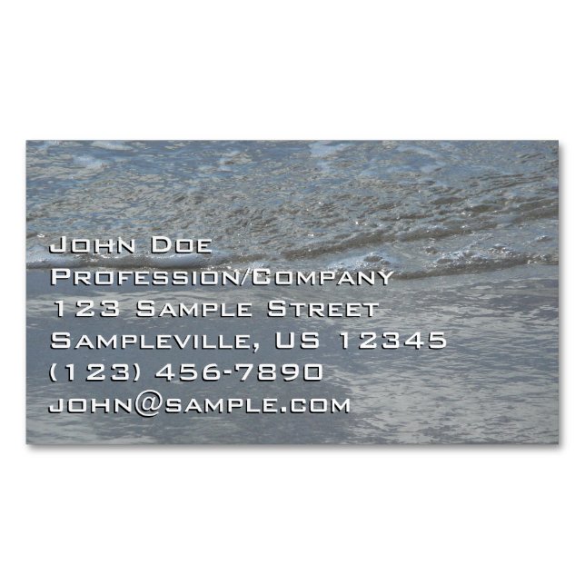 Water Lapping on the Beach Abstract Photography Magnetic Business Card (Front)