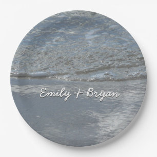 Water Lapping on the Beach Abstract Photography Paper Plate