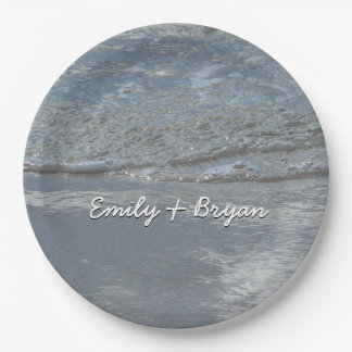 Water Lapping on the Beach Abstract Photography Paper Plate