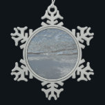 Water Lapping on the Beach Abstract Photography Snowflake Pewter Christmas Ornament<br><div class="desc">This is another calming picture - you can almost hear the water lapping on the beach.  Check out our store for more water on the beach pictures.  This picture is also featured as the widescreen wallpaper "Water Lapping on the Beach" from www.mlewallpapers.com.</div>