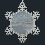Water Lapping on the Beach Abstract Photography Snowflake Pewter Christmas Ornament<br><div class="desc">This is another calming picture - you can almost hear the water lapping on the beach.  Check out our store for more water on the beach pictures.  This picture is also featured as the widescreen wallpaper "Water Lapping on the Beach" from www.mlewallpapers.com.</div>