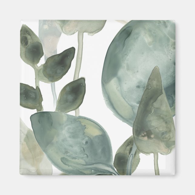 Water Leaves - Watercolor Magnet (Front)