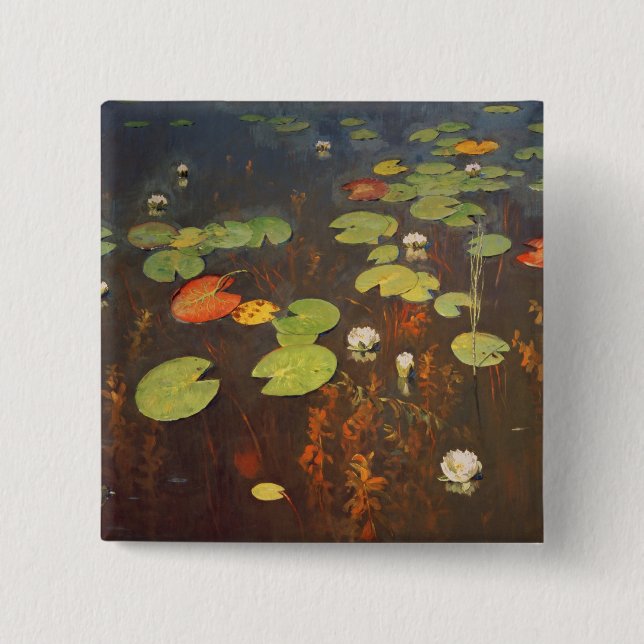 Water Lilies 1895 15 Cm Square Badge (Front)