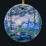 Water Lilies, 1919, by Claude Monet, Ceramic Tree Decoration<br><div class="desc">Claude Monet's famous painting,  Water Lilies,  1919,  pinkish-purple and Monet blue.</div>