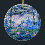 Water Lilies, 1919, by Claude Monet, Ceramic Tree Decoration<br><div class="desc">Claude Monet's famous painting,  Water Lilies,  1919,  pinkish-purple and Monet blue.</div>