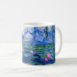 Water Lilies, 1919, by Claude Monet, Coffee Mug<br><div class="desc">Water Lilies,  1919 famous painting by Claude Monet,  with colour coordinated solid colours pinkish-purple and Monet blue,  ready to mix and match.</div>