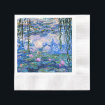 Water Lilies, 1919, by Monet Napkin<br><div class="desc">Water Lilies,  1919 famous painting by Claude Monet,  with colour coordinated solid colours pinkish-purple and Monet blue,  ready to mix and match.</div>