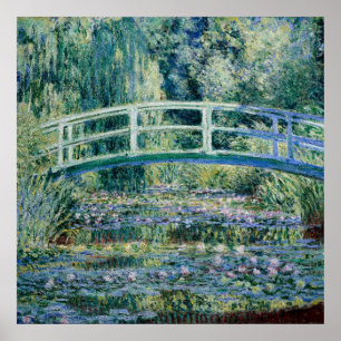 Water Lilies and Japanese Bridge 1899 Poster