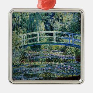 "Water Lilies and Japanese Bridge" Metal Tree Decoration