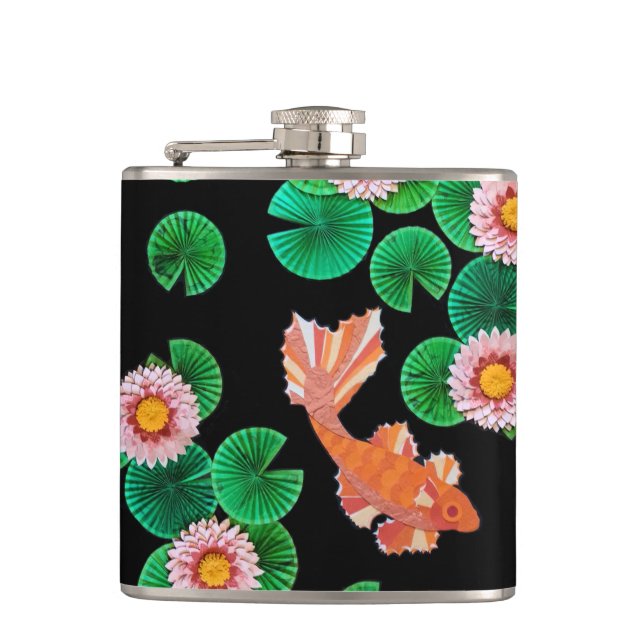 Water Lilies and Koi Fish Flask (Front)