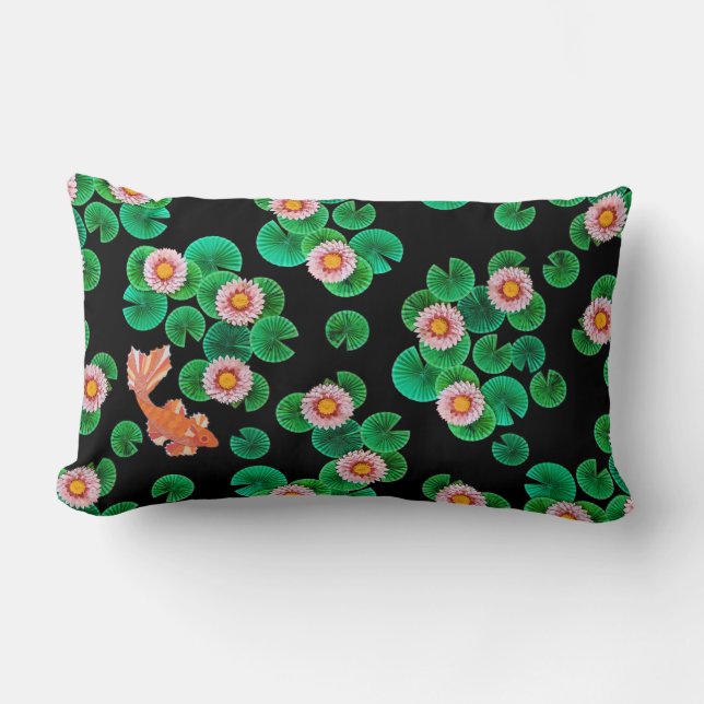 Water Lilies and Koi Fish Pillow (Front)