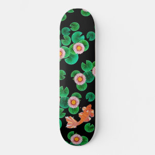 Water Lilies and Koi Fish Skate Board