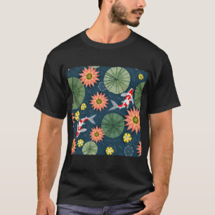 Water lilies and koi fishes T-Shirt