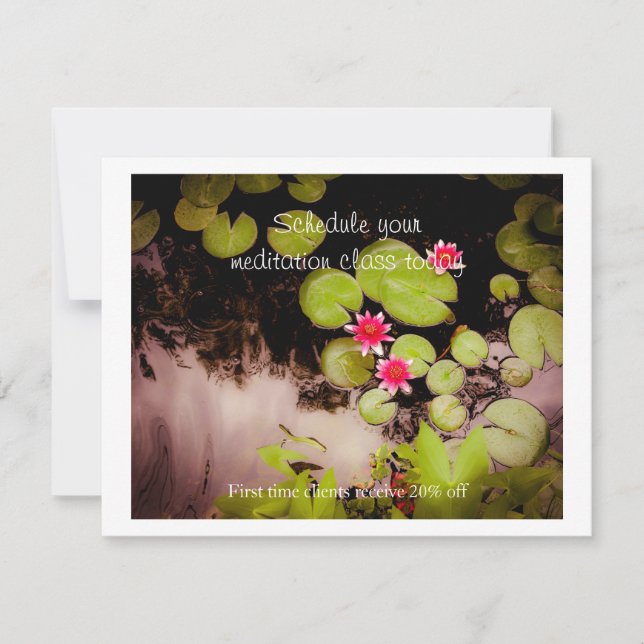 Water lilies and koi pond invitation (Front)