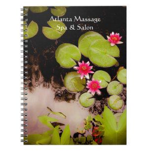 Water lilies and koi pond spiral notebook
