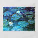 Water Lilies (blue) by Claude Monet Postcard<br><div class="desc">Famous painting by Claude Monet,  Water Lilies (blue),  postcard.</div>