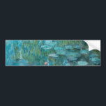Water Lilies (by Claude Monet, 1915) Bumper Sticker<br><div class="desc">This design features a painting by French impressionist artist Claude Monet (1840–1926). It shows the an attractive arrangement of flowering water lilies on the pond at his home in Giverny, northern France. The lilies are painting in beautiful shades of turquoise and green. The original work was completed in 1915, and...</div>