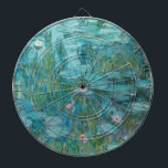 Water Lilies (by Claude Monet, 1915) Dartboard<br><div class="desc">This design features a painting by French impressionist artist Claude Monet (1840–1926). It shows the an attractive arrangement of flowering water lilies on the pond at his home in Giverny, northern France. The lilies are painting in beautiful shades of turquoise and green. The original work was completed in 1915, and...</div>