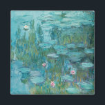 Water Lilies (by Claude Monet, 1915) Magnet<br><div class="desc">This design features a painting by French impressionist artist Claude Monet (1840–1926). It shows the an attractive arrangement of flowering water lilies on the pond at his home in Giverny, northern France. The lilies are painting in beautiful shades of turquoise and green. The original work was completed in 1915, and...</div>