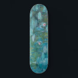 Water Lilies (by Claude Monet, 1915) Skateboard<br><div class="desc">This design features a painting by French impressionist artist Claude Monet (1840–1926). It shows the an attractive arrangement of flowering water lilies on the pond at his home in Giverny, northern France. The lilies are painting in beautiful shades of turquoise and green. The original work was completed in 1915, and...</div>