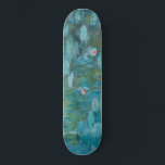 Water Lilies (by Claude Monet, 1915) Skateboard<br><div class="desc">This design features a painting by French impressionist artist Claude Monet (1840–1926). It shows the an attractive arrangement of flowering water lilies on the pond at his home in Giverny, northern France. The lilies are painting in beautiful shades of turquoise and green. The original work was completed in 1915, and...</div>