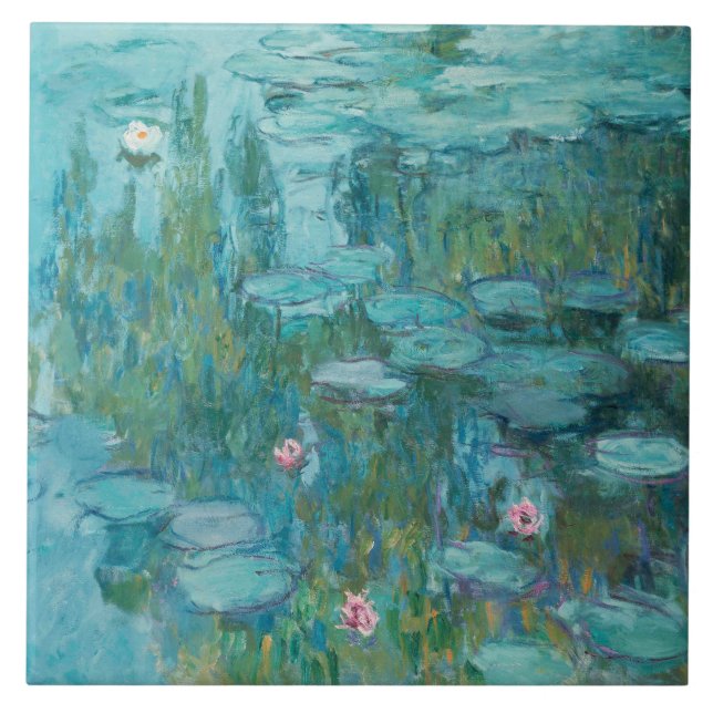 Water Lilies (by Claude Monet, 1915) Tile (Front)