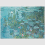 Water Lilies (by Claude Monet, 1915) Tissue Paper<br><div class="desc">This design features a painting by French impressionist artist Claude Monet (1840–1926). It shows the an attractive arrangement of flowering water lilies on the pond at his home in Giverny, northern France. The lilies are painting in beautiful shades of turquoise and green. The original work was completed in 1915, and...</div>