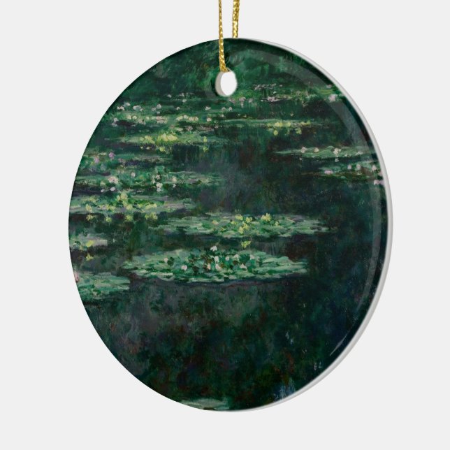 Water Lilies (by Claude Monet) Ceramic Tree Decoration (Left)
