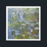 Water Lilies by Claude Monet Classic Impressionist Napkin<br><div class="desc">"Water Lilies" (1915) by Claude Monet is a serene painting that showcases his iconic water lily pond, with soft reflections on the water's surface and a tranquil, almost abstract quality. The painting emphasizes the natural beauty of the pond, surrounded by lush greenery, capturing the gentle play of light and colour...</div>