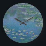 Water Lilies by Claude Monet Large Clock<br><div class="desc">Water Lilies by Claude Monet</div>